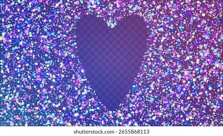 Tinsel De Unicórnio Em Forma De Coração. Disco Roxo Glitter E Confetti Carnaval. Amor Namorado E Casamento Fundo Com Lantejoulas Brilhantes. Festa de Aniversário Rosa. Tinsel de unicórnio brilhante azul