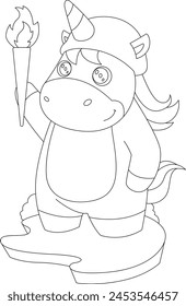 Einhorn Fackel Tier Vektorgrafik Grafik Illustration
