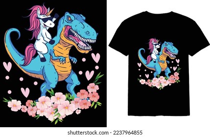 Unicorn T-Rex T-Shirt Design File