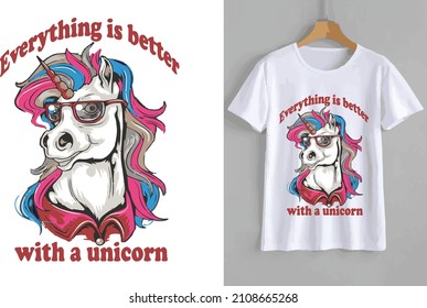 Diseño de camiseta de unicornio por ilustrador
