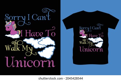 Único vector de diseño unicornio de camisetas 