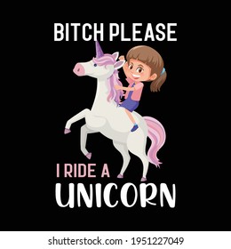 Unicorn T-shirt design vector. Cute unicorn - idea for print t-shirt.