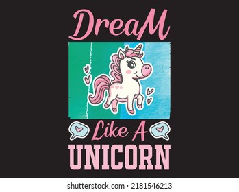 Unicorn t-shirt design vector file