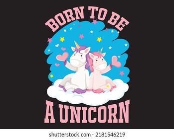 Unicorn t-shirt design vector file