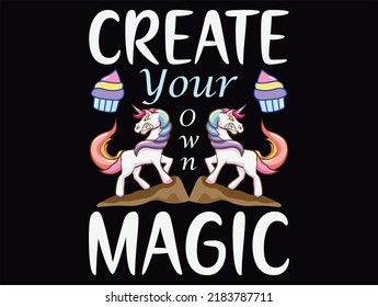 Unicorn t-shirt design vector file