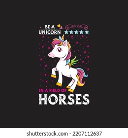 Unicorn Typography T-Shirt Design Vector File 