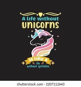 Unicorn Typography T-Shirt Design Vector File 