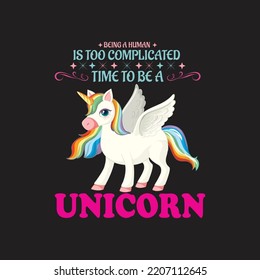 Unicorn Typography T-Shirt Design Vector File 