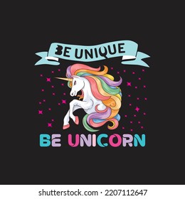 Unicorn Typography T-Shirt Design Vector File 