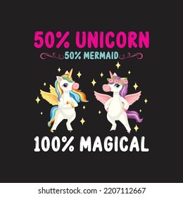 Unicorn Typography T-Shirt Design Vector File 