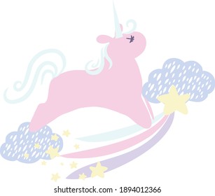 Unicorn, Valentine's Day, Valentine card, Unicorn illustration vector. Cute unicorn. Love, heart, fairy tale, magic.