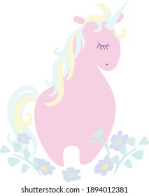 Unicorn, Valentine's Day, Valentine card, Unicorn illustration vector. Cute unicorn. Love, heart, fairy tale, magic.