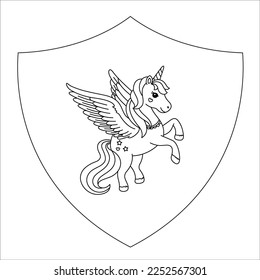 unicorn vector art drawing print