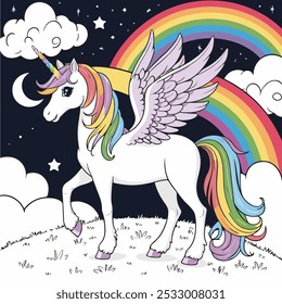 Unicorn vector art and illustration for children book