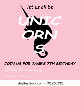 unicorn vector card print