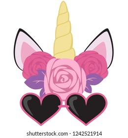 Unicorn vector cartoon illustration