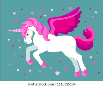 unicorn vector cartoon illustration, children's