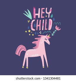 Unicorn vector, cute nursery wall art, animal prints, pastel baby room decor pictures, clip art, Illustrator EPS and JPG