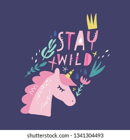 Unicorn vector, cute nursery wall art, animal prints, pastel baby room decor pictures, clip art, Illustrator EPS and JPG