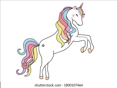 unicorn vector design hand drawn 