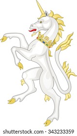 Unicorn. Vector graphic image of a Unicorn standing on its hind legs.
