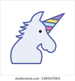 Icono vector unicornio. Ilustración coloreada