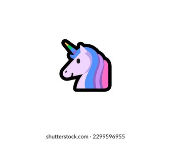 Unicorn vector icon. Unicorn Emoji illustration. Isolated Unicorn vector emoticon