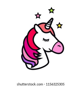 Einfarbiges Vektorsymbol einzeln auf weißem Hintergrund. Kopf des Pferdes mit dem Horn. Magisches Fantasy-Tier. Design für Kinder