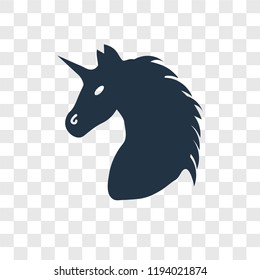 Unicorn vector icon isolated on transparent background, Unicorn transparency logo concept