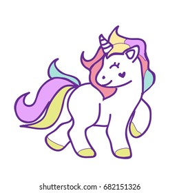 Unicorn Head Vector Illustration On White Stock Vector (Royalty Free ...