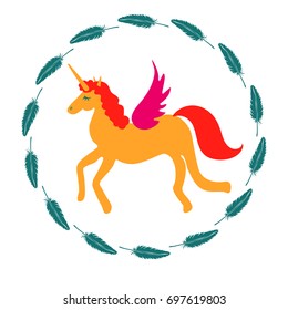 Unicorn vector icon isolated on white background. 