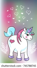  Unicorn. Vector illustration.