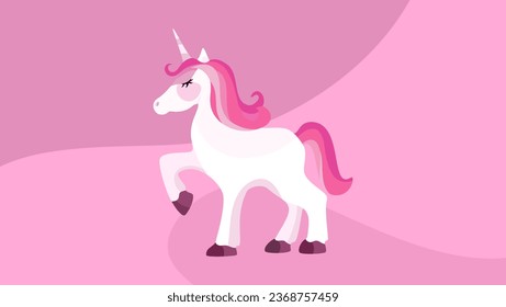 Unicorn vector illustration, cute character 