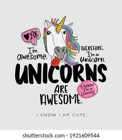 Unicorn vector illustration design for fashion graphics, t shirt prints, posters, stickers etc