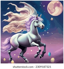 unicorn vector illustration image with colorful background