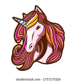 Unicorn vector illustration isolated on white background