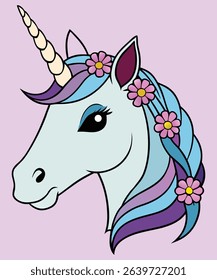 UNICORN VECTOR ILLUSTRATION AND LOOKING CUTE