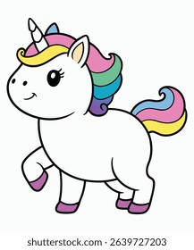 UNICORN VECTOR ILLUSTRATION AND LOOKING CUTE
