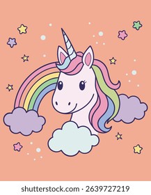 UNICORN VECTOR ILLUSTRATION AND LOOKING CUTE