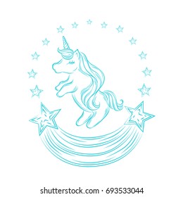 Unicorn, vector image. Dream symbol. Design for children