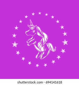 Unicorn, vector image. Dream symbol. Design for children