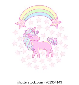 Unicorn, vector image. Dream symbol. Design for children