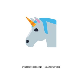 Unicorn vector isolated emoticon. Unicorn emoji. Unicorn color icon