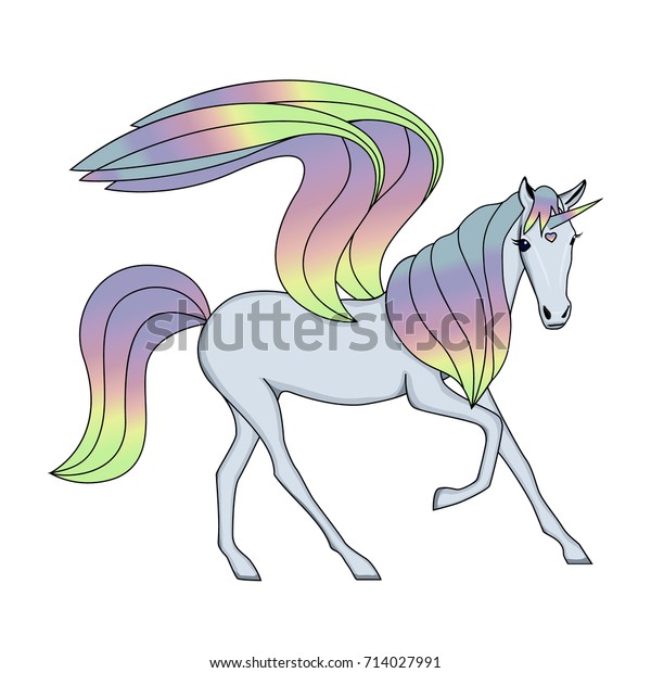 Unicorn Vector Isolated On White Cute Stock Vector Royalty Free