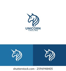 Unicorn vector logo design template