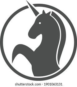 unicorn vector logo minimalist pony