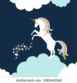Unicorn vector poster 