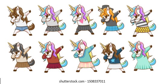 unicorn vector set clipart design