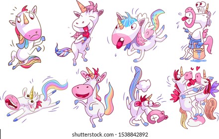 unicorn vector set clipart design