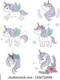Unicornio vistiendo una corola y aleteando